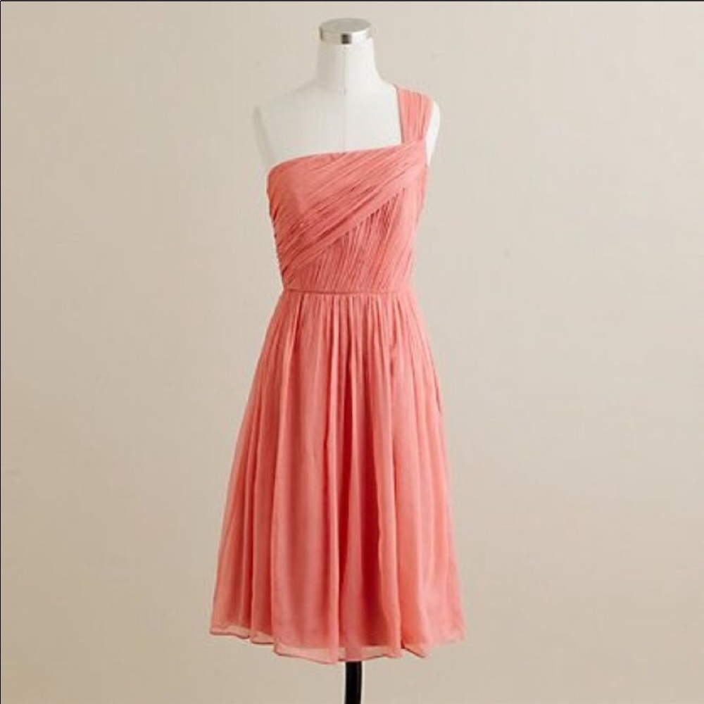 J. Crew Kylie silk chiffon bright coral 4P